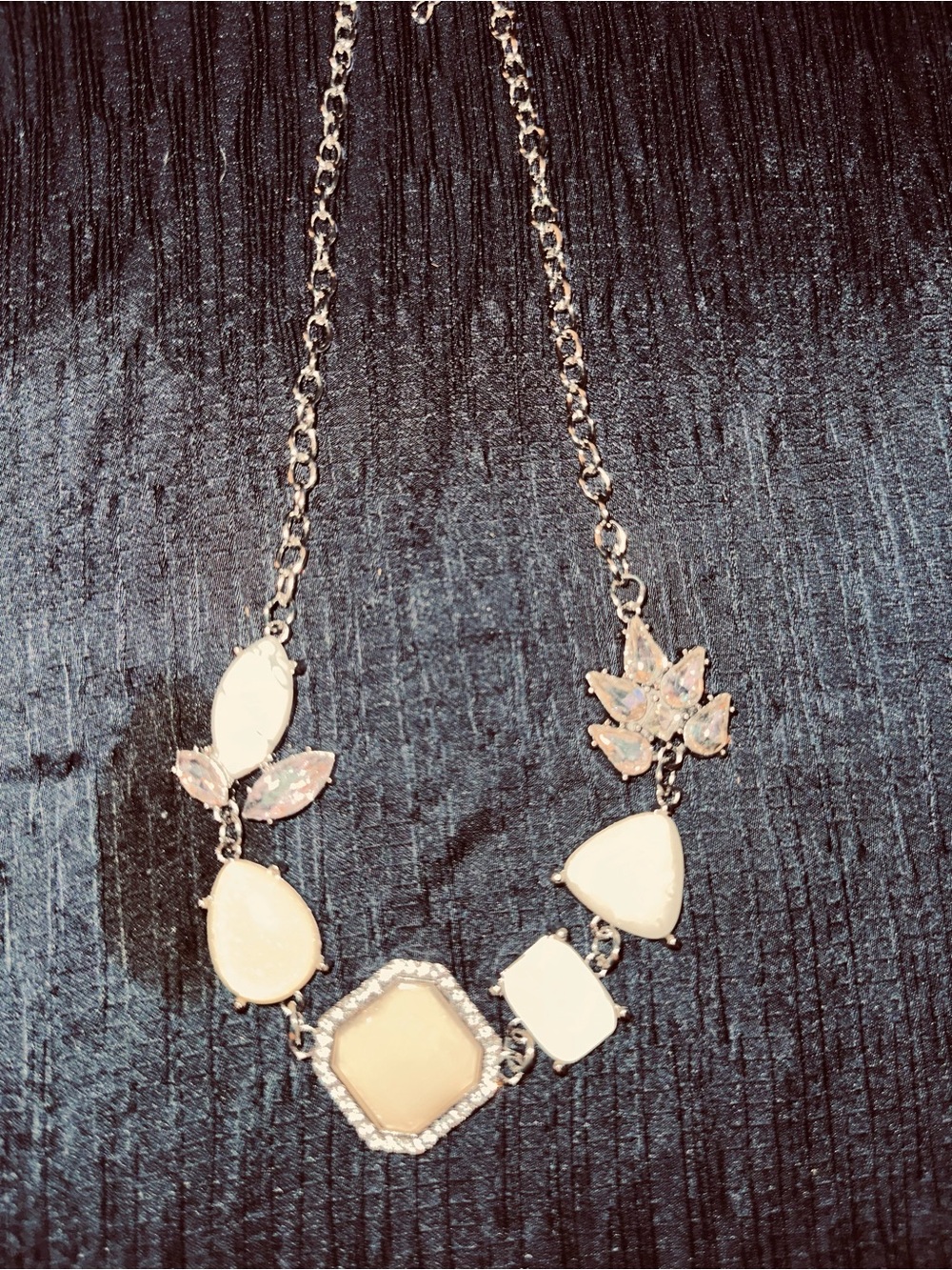 Elegant Cream Statement Necklace and Earring Set and bracelet - Picture 2 of 6